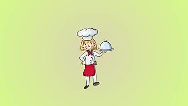 卡通厨师人物动画视频的预览图